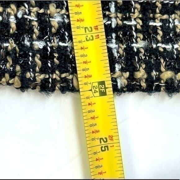 Christopher & Banks Tweed Blazer Jacket with Metallic Black Threads Size M - Picture 12 of 12